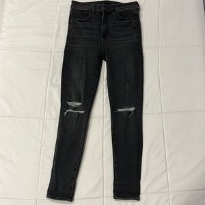 American Eagle Super High Rise Ripped Skinny Jeans